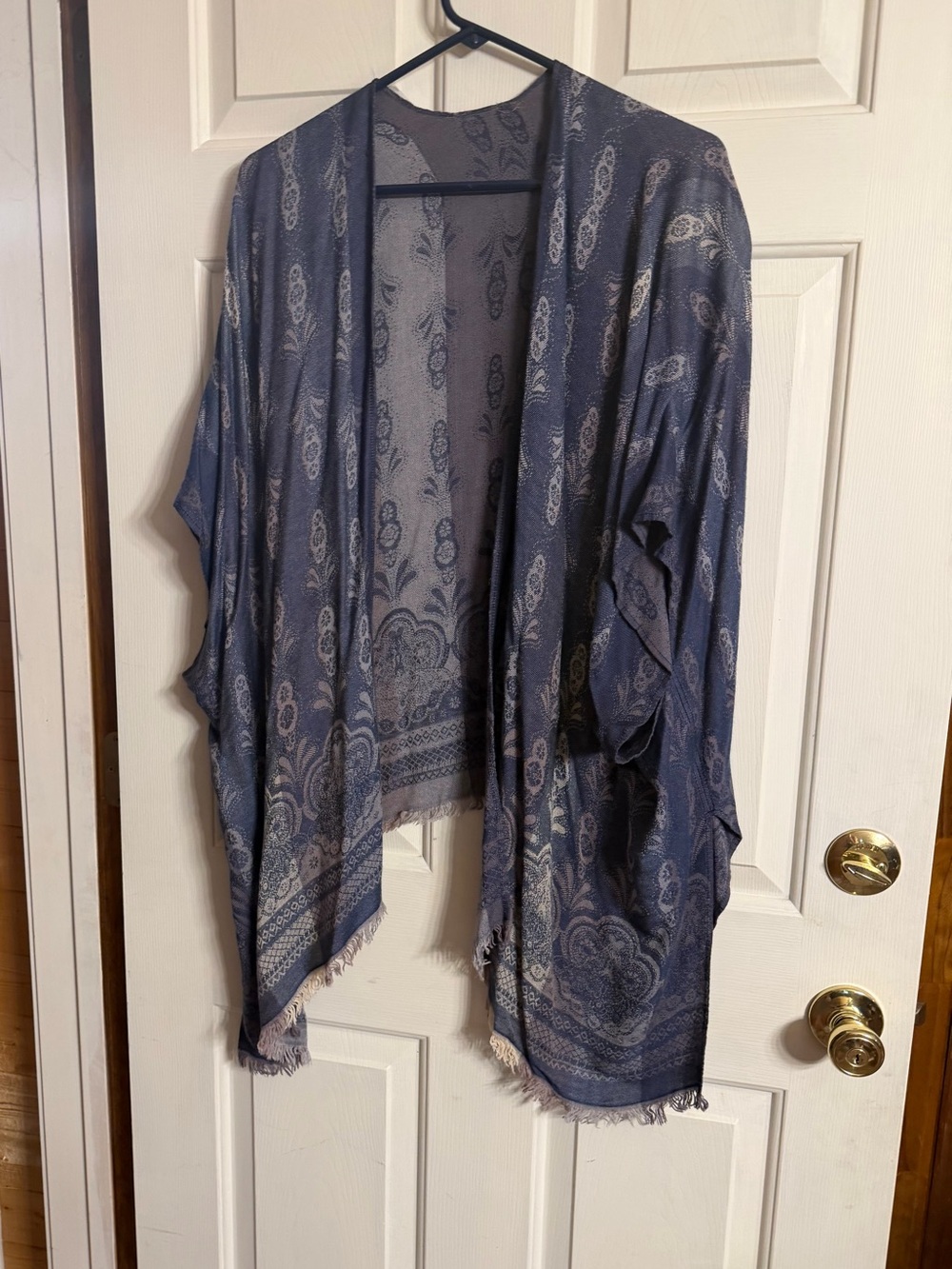 Blues & grays Kimono Wrap reversible-one size